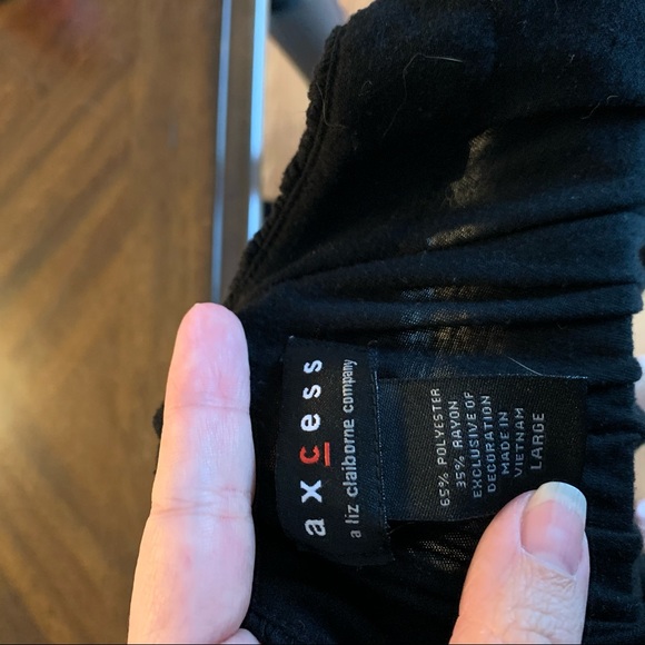 Liz Claiborne Cotton Dress Empire Waist- Black - Picture 5 of 6